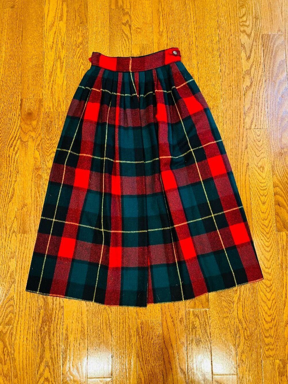 Vintage Polo Ralph Lauren Wool Maxi A-line Skirt Multi-Color Plaid 70s 80s - Picture 7 of 16
